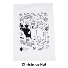 Load image into Gallery viewer, Tea Towel (Classic + Christmas Hat)
